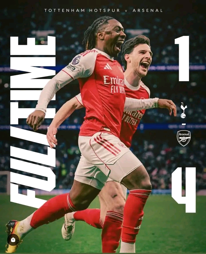ARSENAL CRUSH SPURS 4-1, REIGNITES TITLE CHARGE.