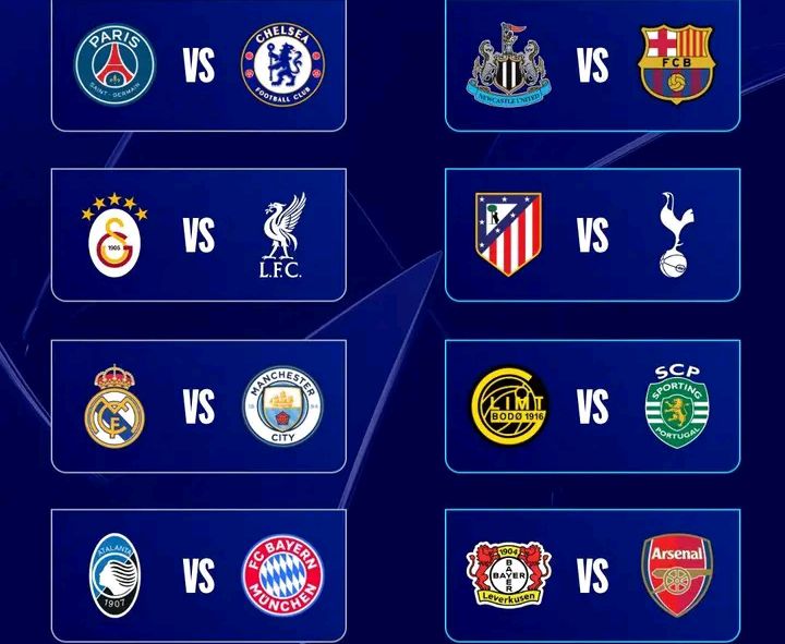 REAL MADRID AND MANCHESTER CITY TO FACE OFF IN CHAMPIONS LEAGUE KNOCKOUT.