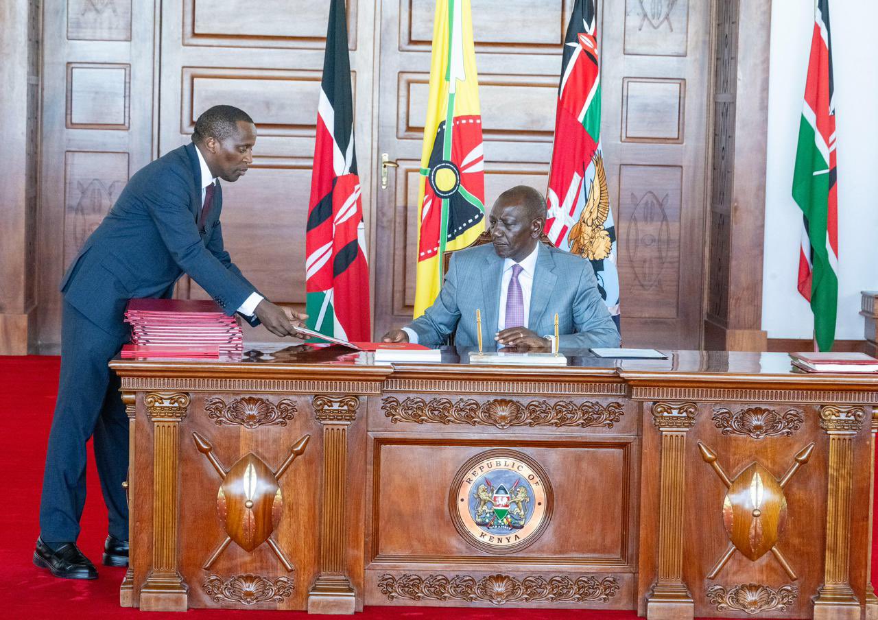 RUTO SIGNS THREE KEY LAWS AIMED AT BOOSTING COFFEE SECTOR, RAILWAY FUNDING AND WEATHER SERVICES
