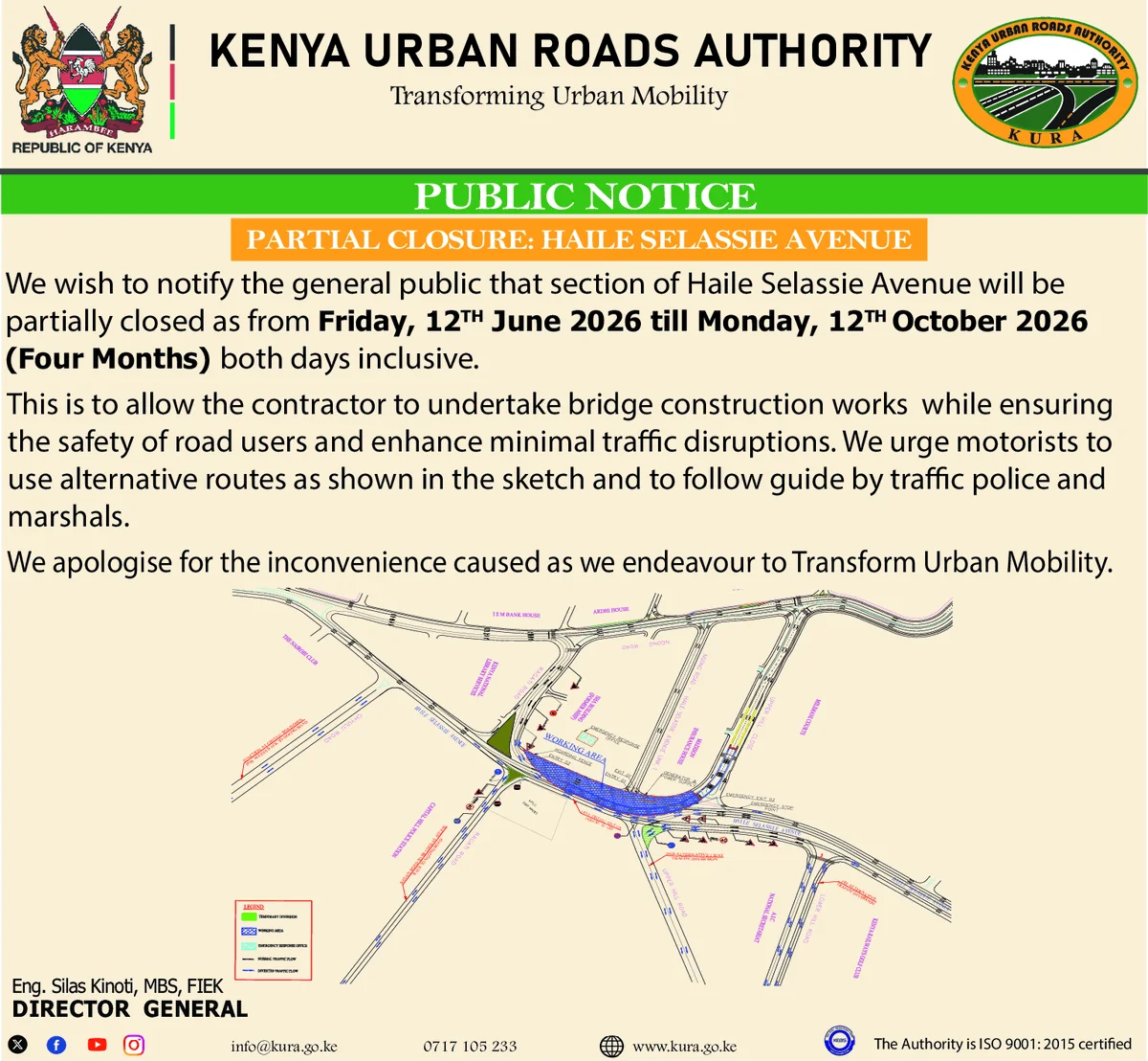 Major Nairobi Roads to Undergo Closures for Bridge Construction by KURA