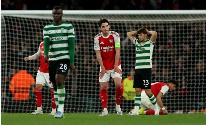 ARSENAL EDGE PAST SPORTING LISBON TO REACH CHAMPIONS LEAGUE SEMI-FINALS.