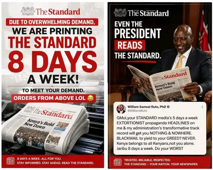The Standard Continues Publication Amid Political Tensions: An 8-Day Week Response to President Ruto