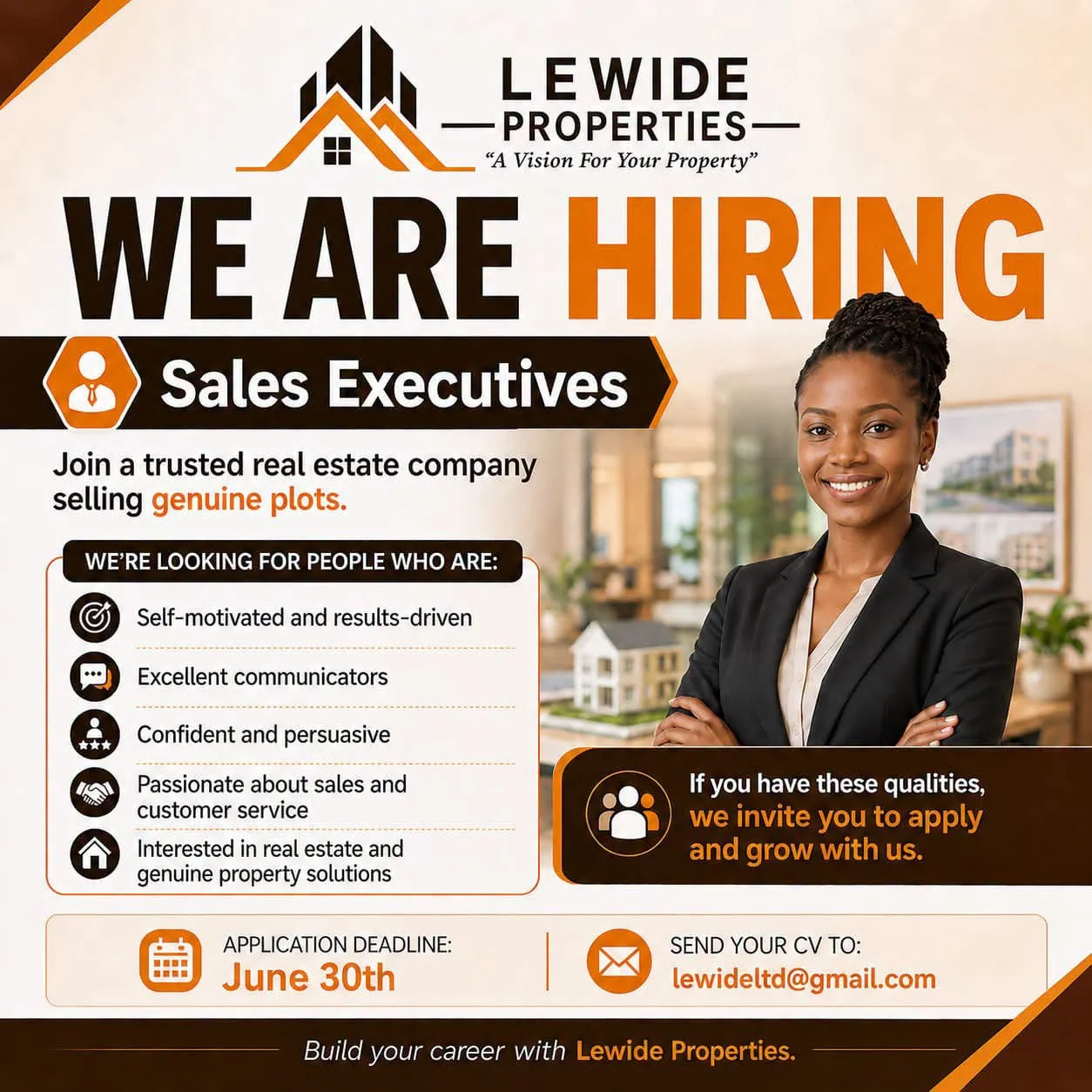Now Hiring: Sales Executives at Lewide Enterprises Limited - Sell Genuine Plots Today