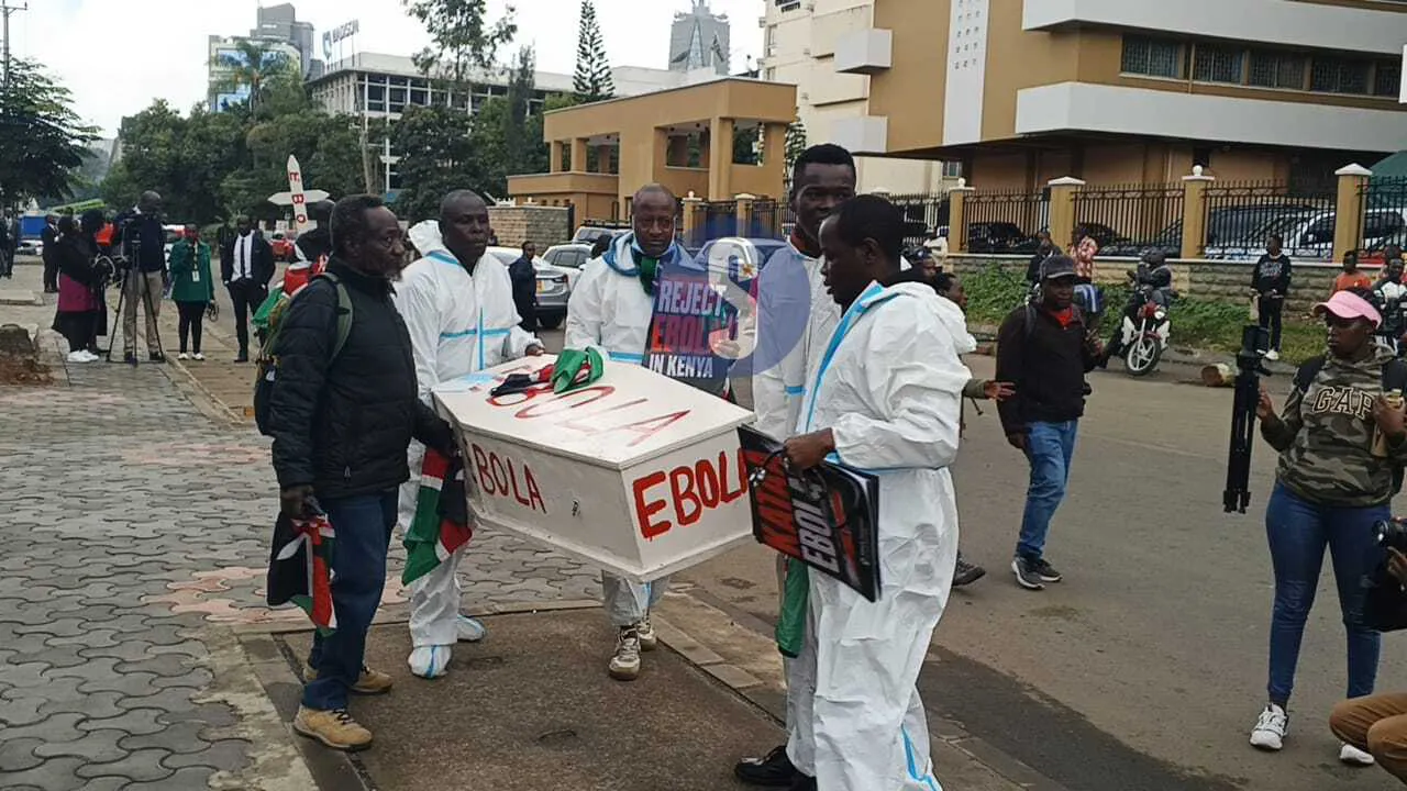Activists Protest Ebola Quarantine Plans Outside Nairobi's Milimani Law Courts