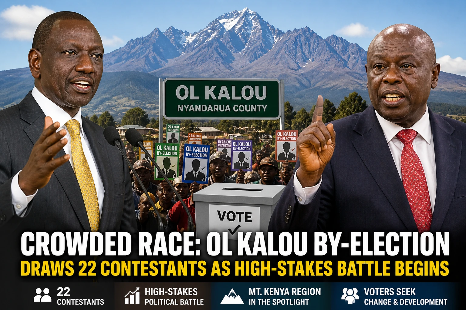 Crowded Race: Ol Kalou By-Election Draws 22 Contestants as High-Stakes Battle Begins